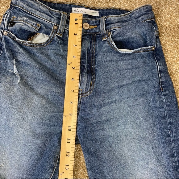 Kan Can jeans straight leg factory distressed holy 26" X 26" High rise FLAWED - Picture 7 of 10
